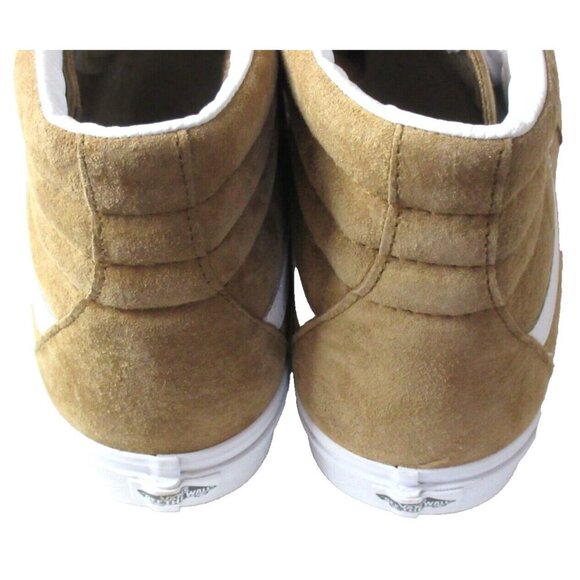 Vans Men's Sk8-Hi Pig Suede Tobacco Brown White Striped Skate shoes Size 13 NIB - Picture 5 of 5